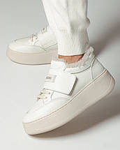 Кросівки зимові на платформі Tucino 72101 37 молочні шкіра, фото 3