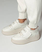 Кросівки зимові на платформі Tucino 72101 37 молочні шкіра, фото 4