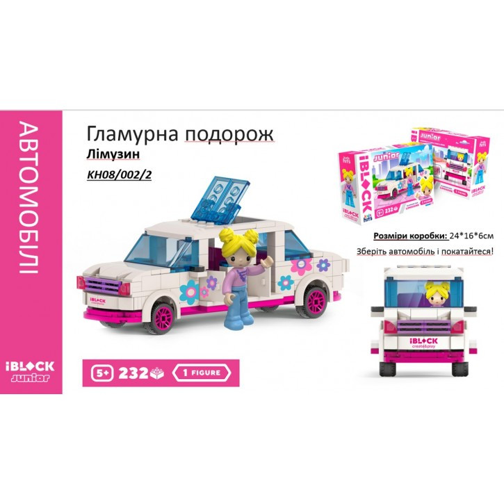 Конструктор Kids hits KH08/002/2  Дівчатка, Гламурна поїздка Лімузин, 232 дет,