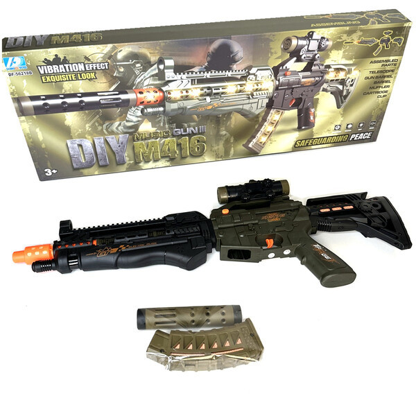 Іграшка автомат M416 дитячий 70 см зі світлозвуковими ефектами (60658)
