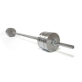 Штанга набірна, пряма 1,5 м, 45 кг, Сталь, без покриття