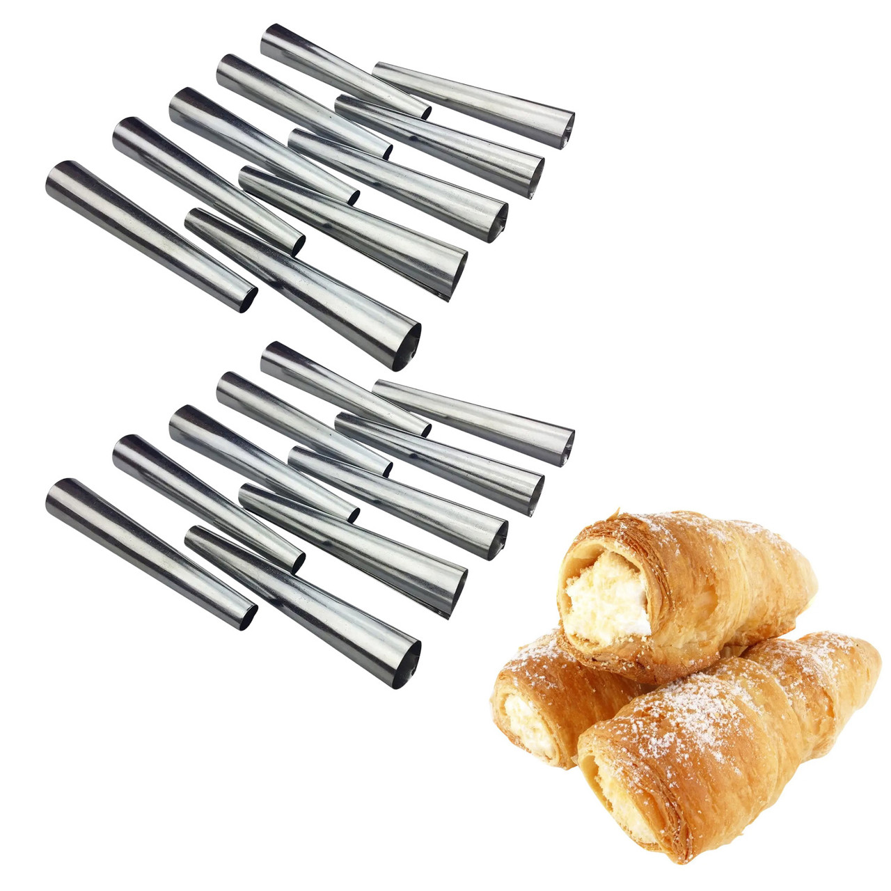 Кондитерські конуси для випічки трубочок «Каннолі» 100 мм (20 штук)