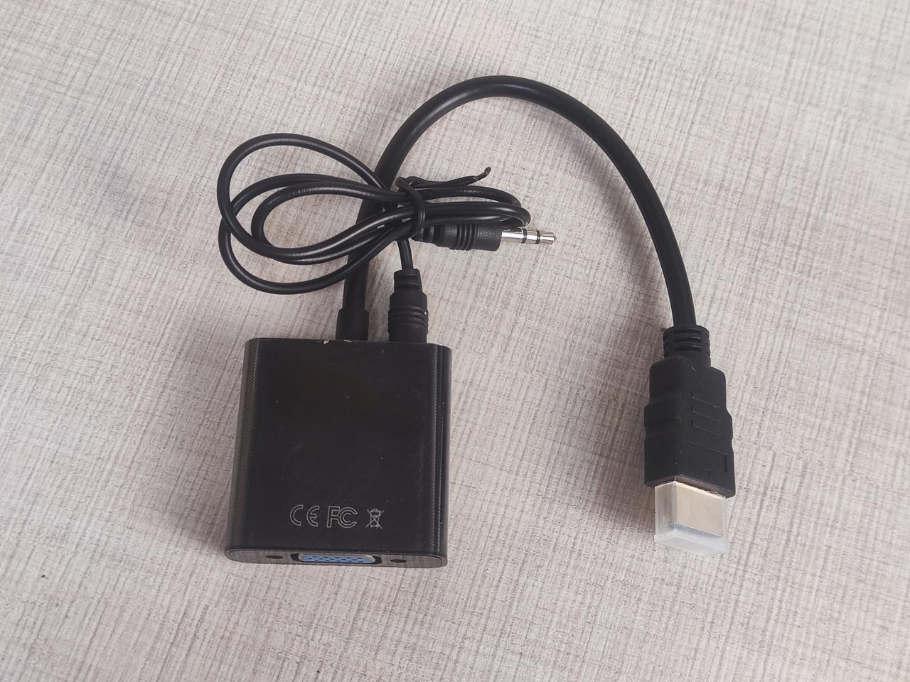 Перехідник HDMI to VGA адаптер конвертор + аудио 3,5мм