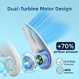 Вентилятор для шиї XIUREI, вентилятори для шиї для жінок, що перезаряджаються з 5000 мАг і 3 швидкості, безлопатевий міні-віх, фото 4