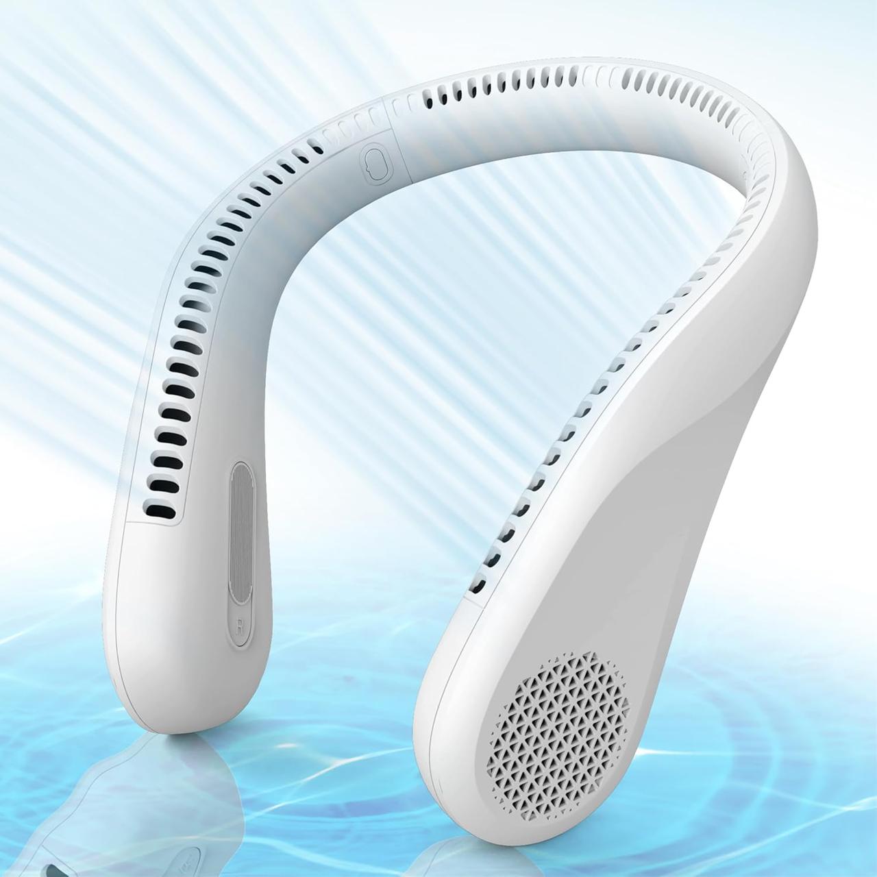 Вентилятор для шиї XIUREI, вентилятори для шиї для жінок, що перезаряджаються з 5000 мАг і 3 швидкості, безлопатевий міні-віх, фото 1