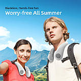 Вентилятор для шиї XIUREI, вентилятори для шиї для жінок, що перезаряджаються з 5000 мАг і 3 швидкості, безлопатевий міні-віх, фото 7