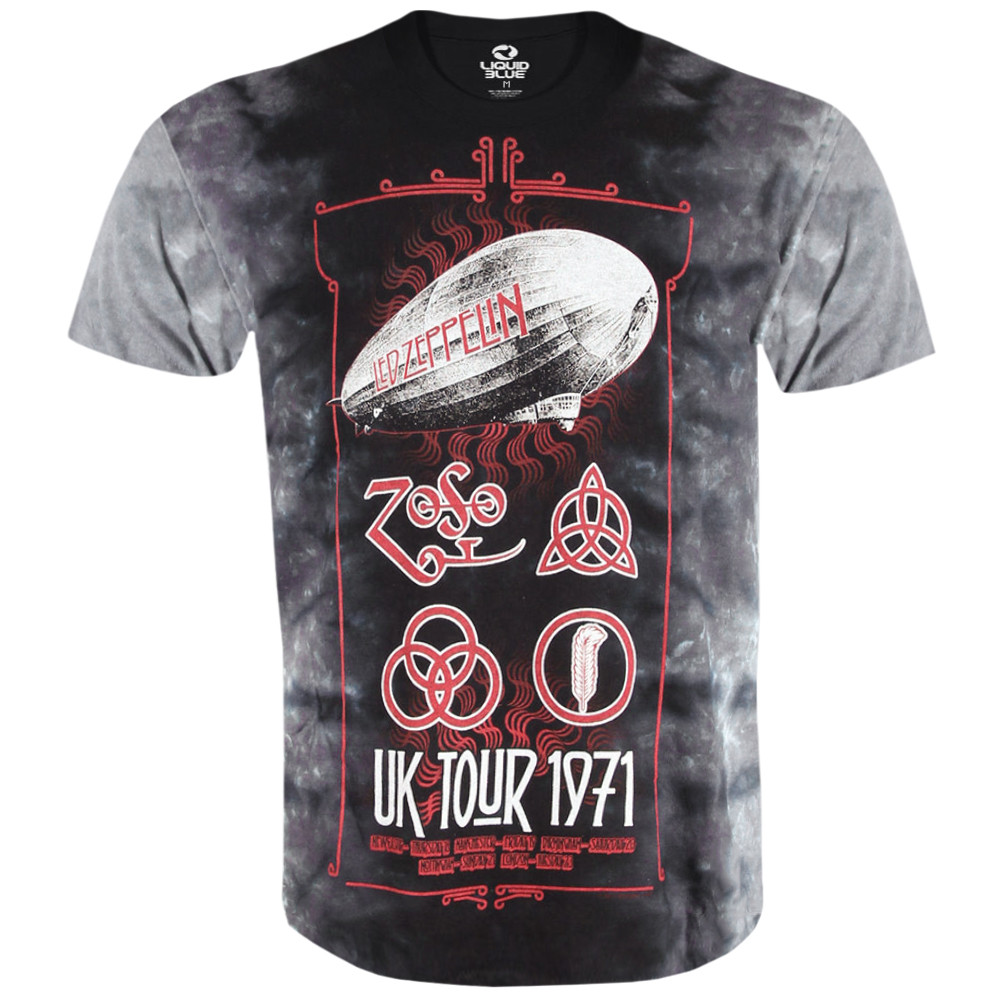 Футболка Liquid Blue Led Zeppelin - UK Tour 1971 (Tie-Dye), Розмір M