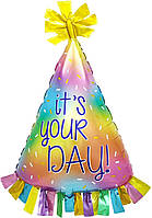 Фольгована кулька КНР (79х56 см) Святковий ковпачок "It's your Day"