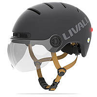 Захисний шолом Livall L23 (L) Dark Night (58-62см), сигнал поворотів та стопів, додаток, зйомний візор (пульт