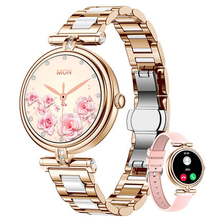 UWatch Розумний смарт годинник Smart Leila Steel, 2 ремешка, фото 1