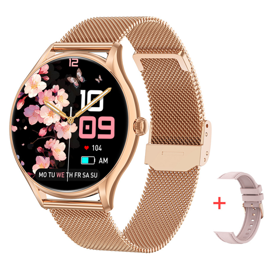 UWatch Розумний смарт годинник Smart Milano Gold Steel, 2 ремешка