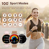 UWatch Розумний смарт годинник Smart Milano Gold Rubber, 2 ремешка, фото 5