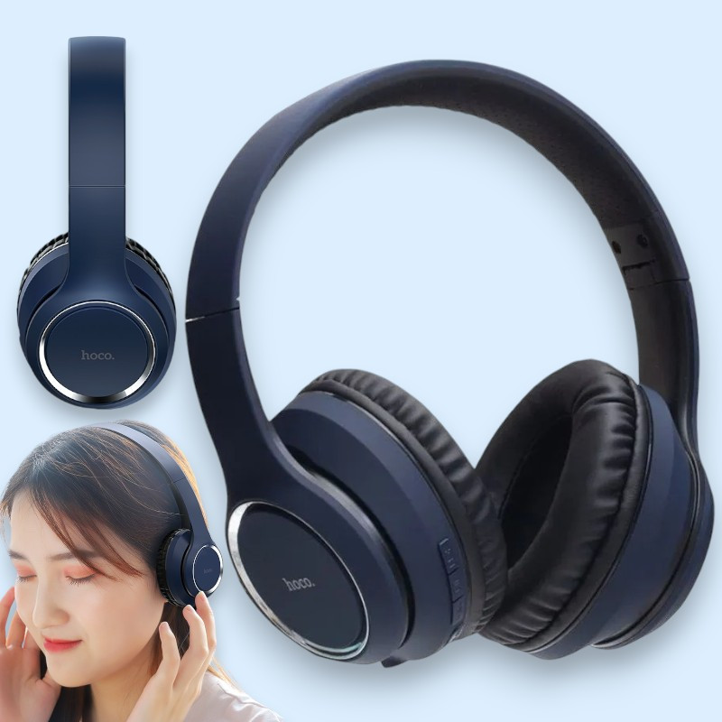 Бездротові bluetooth навушники Hoco W28 MP3 Journey Навушники накладні, синій