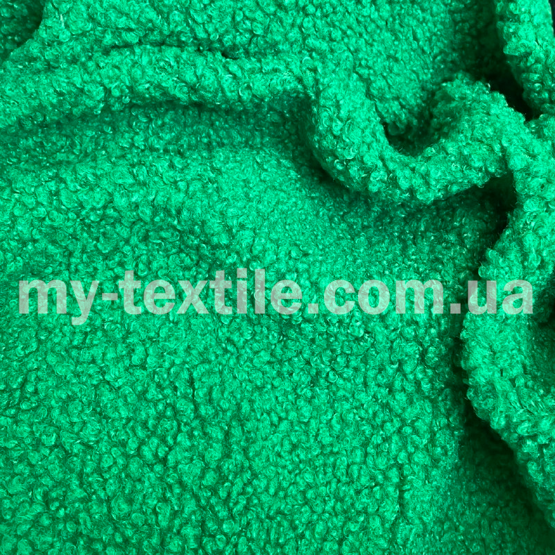 Тканина хутро Тедді кудрявий 320 г/м2 Зелений, фото 1