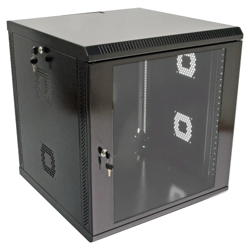 19"12U, 600х600х640 мм Шафа акрилове скло чорний