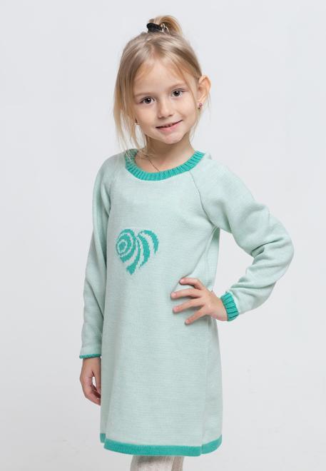 Дитяча сукня-тунiка Серце м'ята ART KNIT