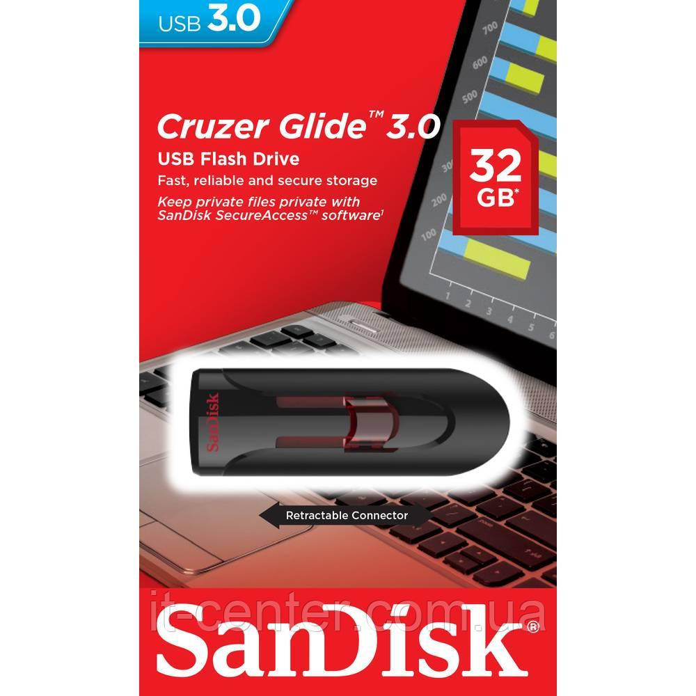 Флешка USB SanDisk Cruzer Glide 32GB Black/Red (SDCZ600-032G-G35)