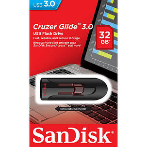 Флешка USB SanDisk Cruzer Glide 32GB Black/Red (SDCZ600-032G-G35), фото 1