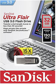 Флешка USB SanDisk Ultra Flair 32GB Silver (SDCZ73-032G-G46)