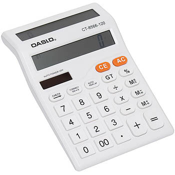 Настільний калькулятор для роботи бухгалтерам та касирам CT-8566-120 Білий в упаковці 1 шт