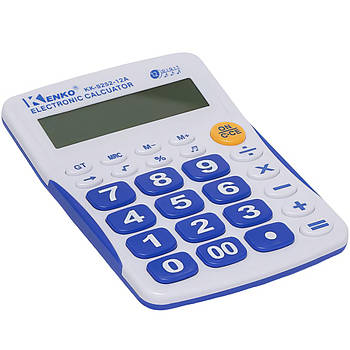 Настільний калькулятор для роботи бухгалтерам та касирам KK5252A Біло-Синій в упаковці 2 шт