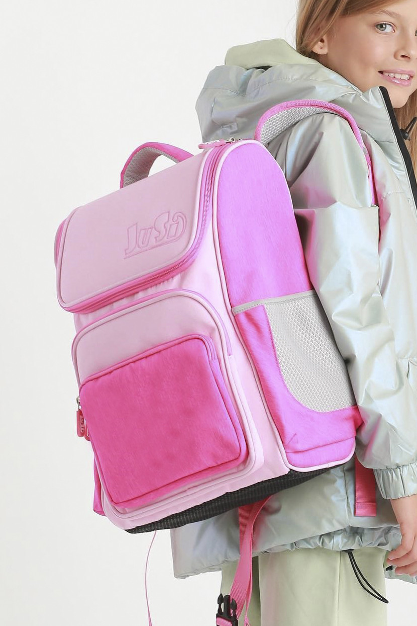 Рюкзак дитячий текстильний малинового кольору 190136M, фото 1