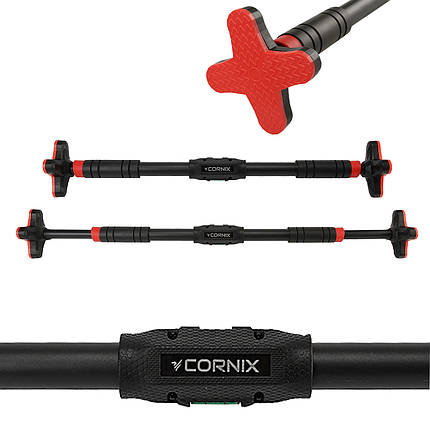Турнік розсувний Cornix Pro+ 70-100 см XR-0286 Black/Red, фото 1