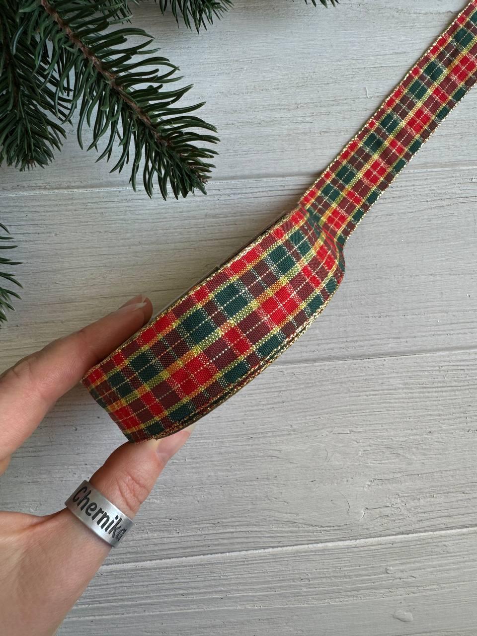Стрічка " Шотландка АВ "  2.5 см  20 ярдів
