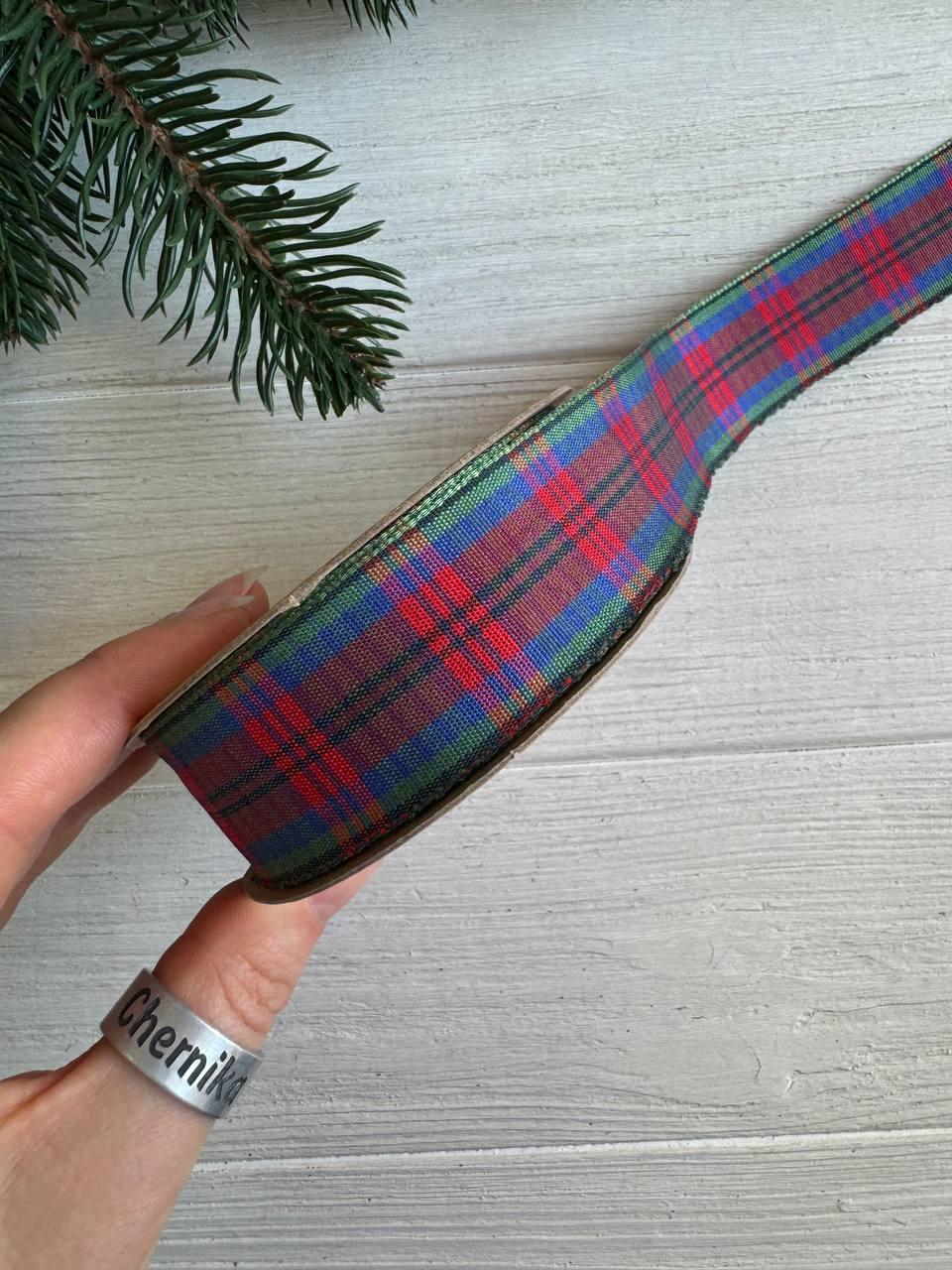 Стрічка " Шотландка "  2.5 см  рулон 20 ярдів