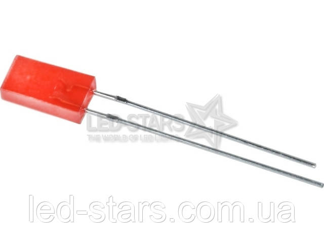 Світлодіод червоний 5x2mm. FYL-2513 HD 20-25mсd (700nm) прямокутний, дифузний, 120° FORYARD, фото 1