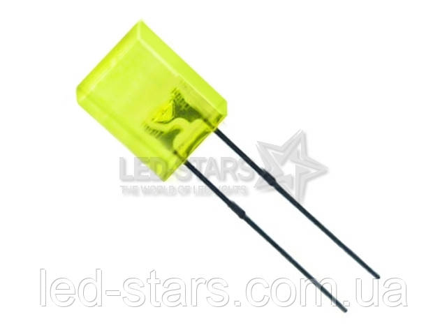 Світлодіод жовтий 5x2mm. FYL-2513 YD 10-15mсd (585nm) прямокутний, дифузний, 120° FORYARD, фото 1