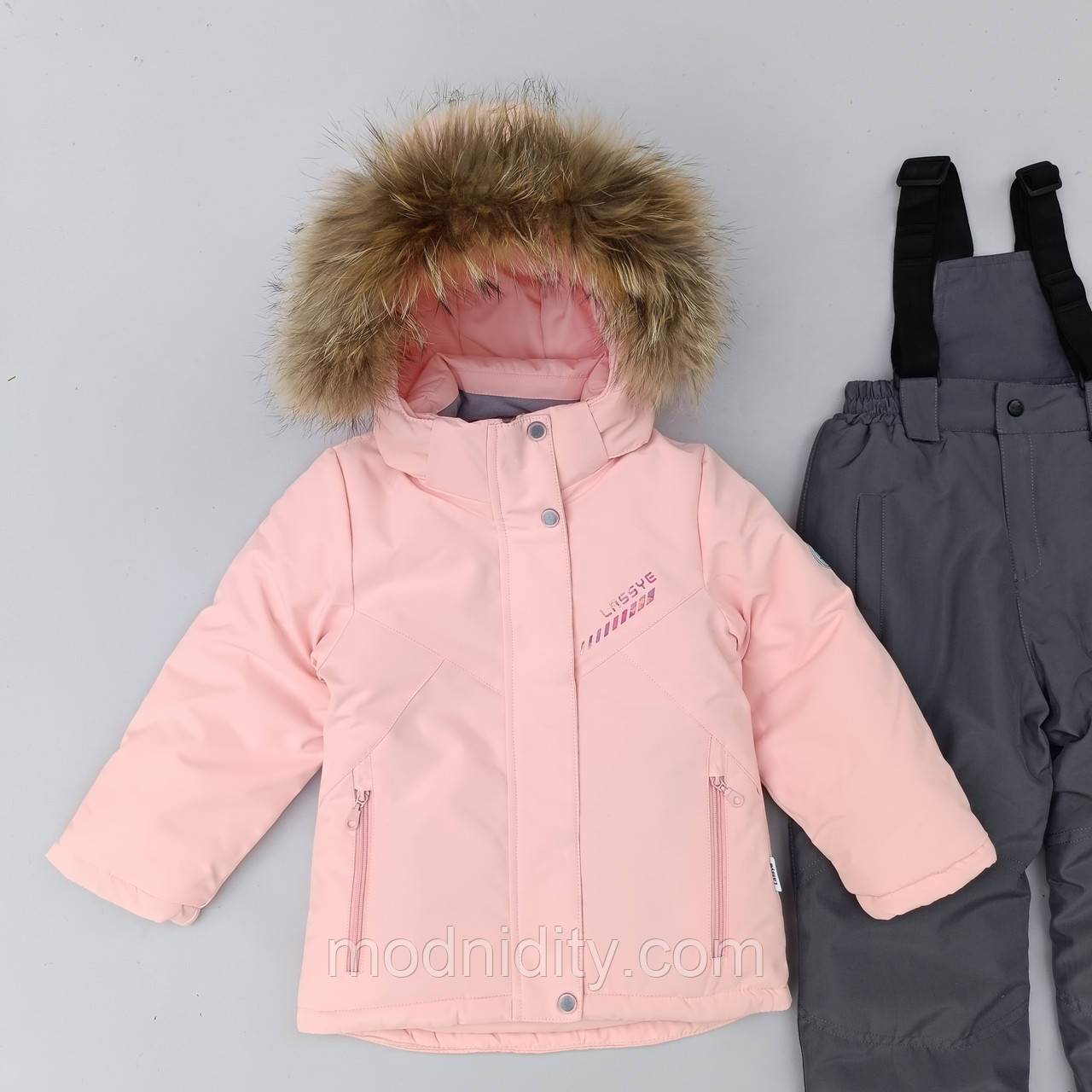 Зимовий дитячий роздільний термокомбінезон "Кіра" для дівчинки 6 7 років комплект, фото 1