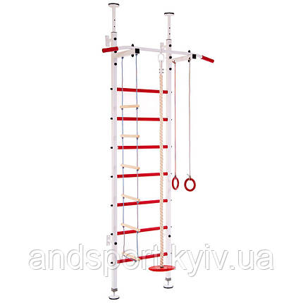 Шведська стінка-стійка з турніком Юніс SP-Planeta L-6776 сталь біло-червоний Код L-6776, фото 1