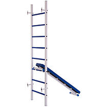 Шведська стінка-стійка з лавою для преса і спини SP-Planeta Тонус 1 L-6786 сталь білий Код L-6786, фото 4