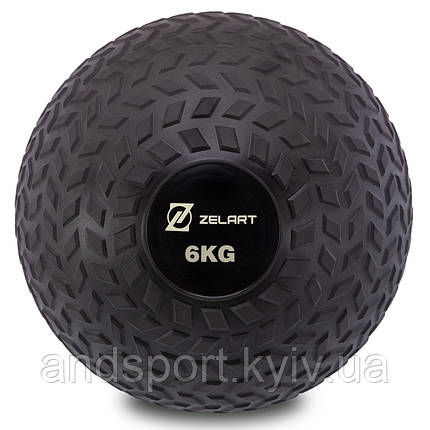 М'яч медичний слембол для кроссфіту Record SLAM BALL FI-7474-6 6кг чорний Код FI-7474-6, фото 1