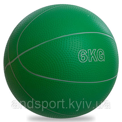 М'яч медичний медбол Record Medicine Ball SC-8407-6 6 кг (верх-гума, наповнювач-пісок, d-20 см, квіти в, фото 1