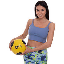 М'яч медичний медбол Zelart Medicine Ball FI-2620-4 4кг жовтий-чорний Код FI-2620-4, фото 6