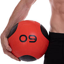 М'яч медичний медбол Zelart Medicine Ball FI-2620-9 9кг червоний-чорний Код FI-2620-9, фото 5