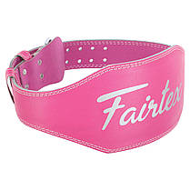 Пояс атлетичний шкіряний FAIRTEX 165086 спинка-15см розмір-S-XL рожевий Код 165086, фото 4