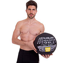 М'яч набивний для кросфіту волбол WALL BALL Zelart FI-2637-9 9кг чорний Код FI-2637-9, фото 6