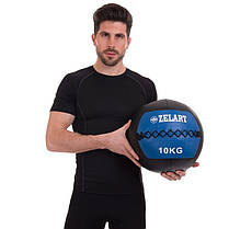 М'яч набивний для кросфіту волбол WALL BALL Zelart FI-5168-10 10кг чорний-синій Код FI-5168-10, фото 5