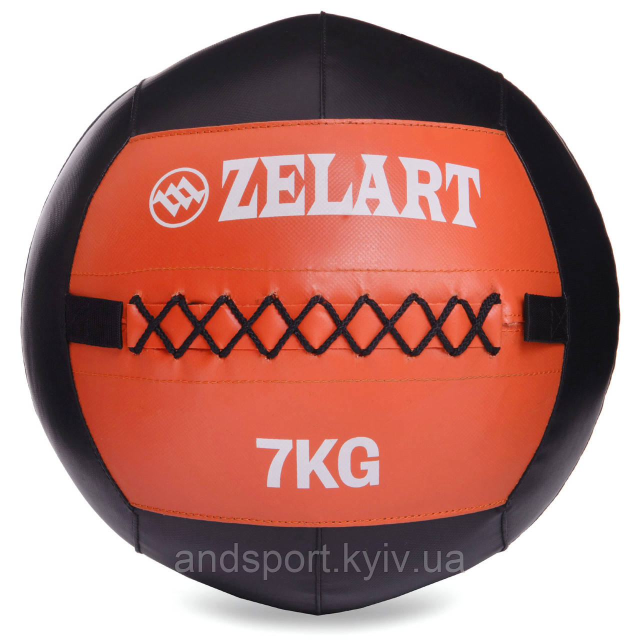 М'яч набивний для кросфіту волбол WALL BALL Zelart FI-5168-7 7кг чорний-помаранчевий Код FI-5168-7
