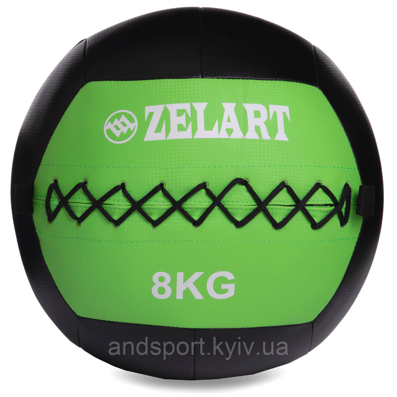 М'яч набивний для кросфіту волбол WALL BALL Zelart FI-5168-8 8кг чорний-зелений Код FI-5168-8