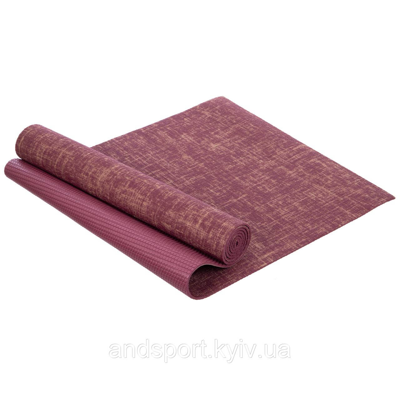 Килимок для йоги Джутовий (Yoga mat) SP-Sport FI-2441 розмір 185x62x0,6см кольори в асортименті Код FI-2441