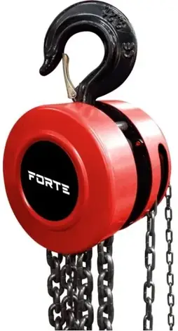 Ручна лебідка Forte HCB-1T Таль барабанна ручна ланцюгова, довжина 3 м, 1000 кг, діамерт ланцюга 6 мм, фото 1