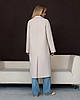 Пісочне кашемірове однобортне тепле якісне довге зимове пальто, фото 9