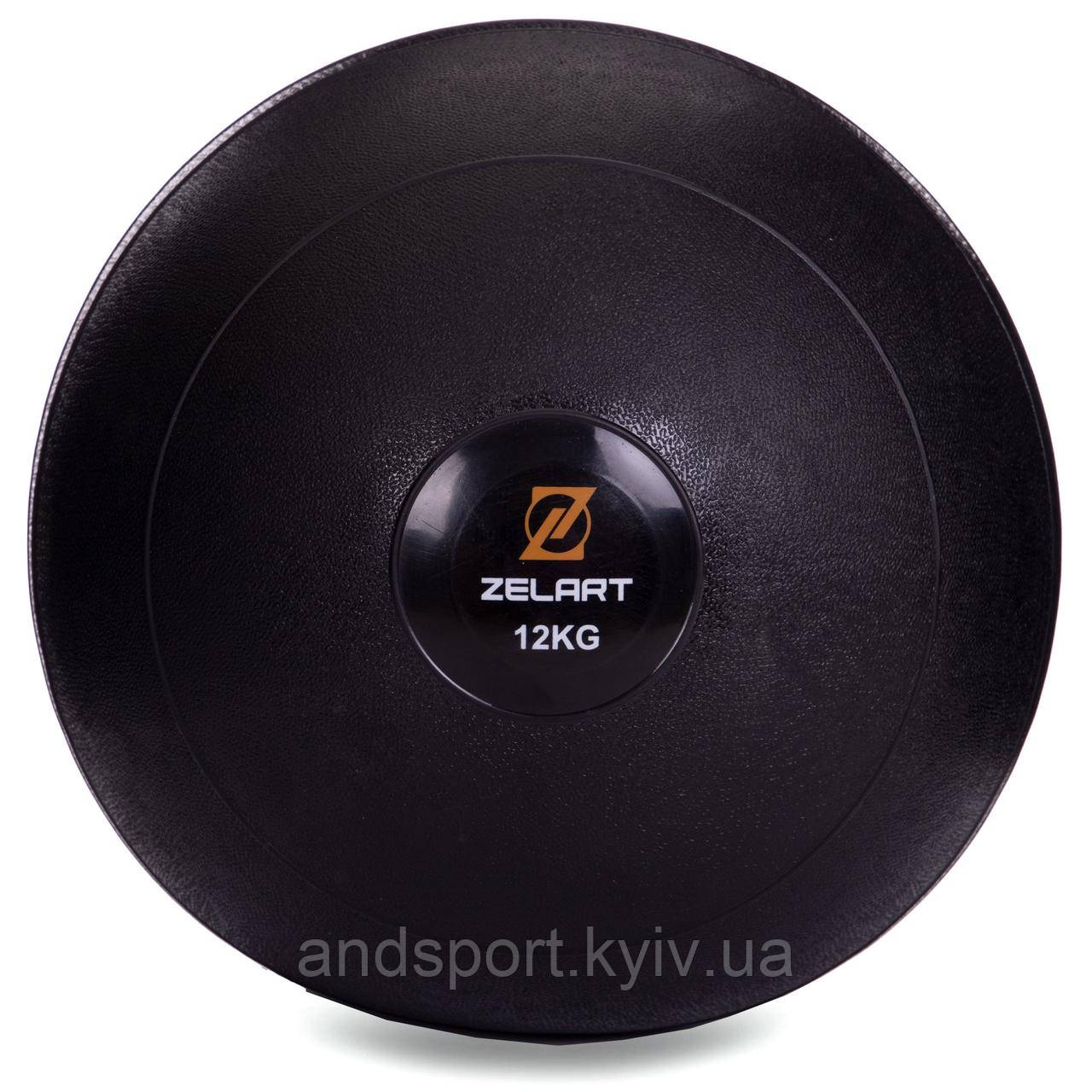 М'яч медичний слембол для кросфіту Zelart SLAM BALL FI-2672-12 12к чорний Код FI-2672-12