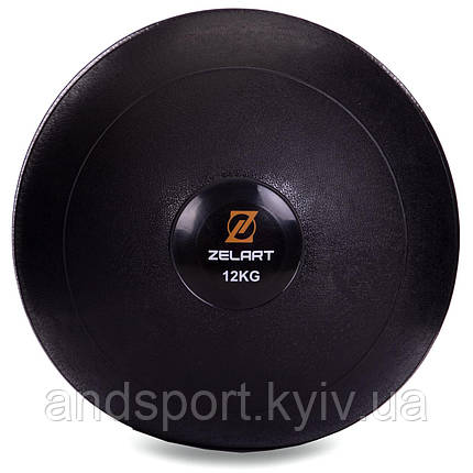 М'яч медичний слембол для кросфіту Zelart SLAM BALL FI-2672-12 12к чорний Код FI-2672-12, фото 1