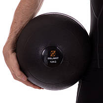 М'яч медичний слембол для кросфіту Zelart SLAM BALL FI-2672-12 12к чорний Код FI-2672-12, фото 4
