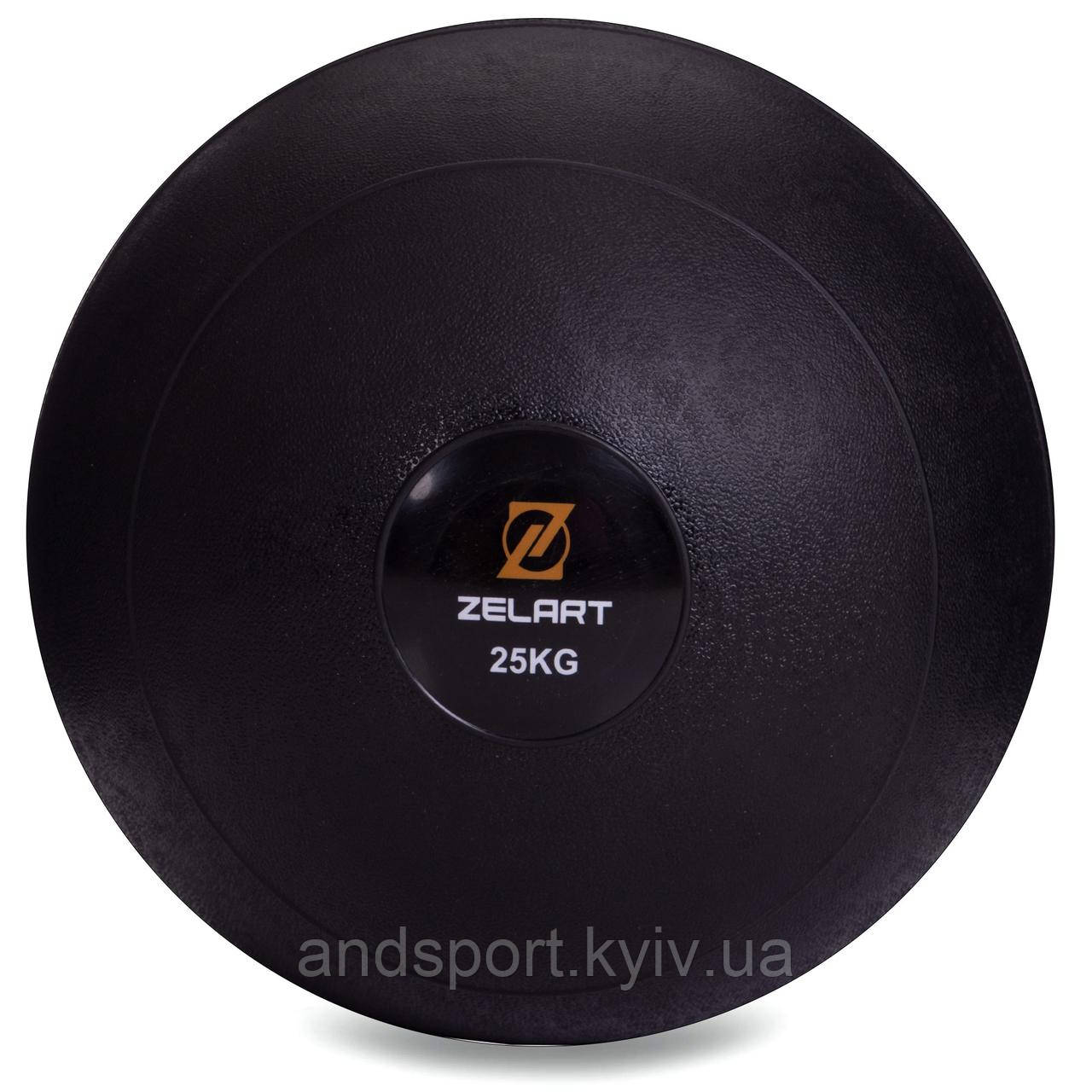 М'яч медичний слембол для кросфіту Zelart SLAM BALL FI-2672-25 25кг чорний Код FI-2672-25